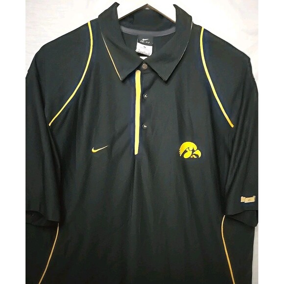 Iowa Hawkeyes Nike Grind Dri-Fit Polo Shirt, Men's Sz XL, Black Recycled Polyest - Picture 4 of 10